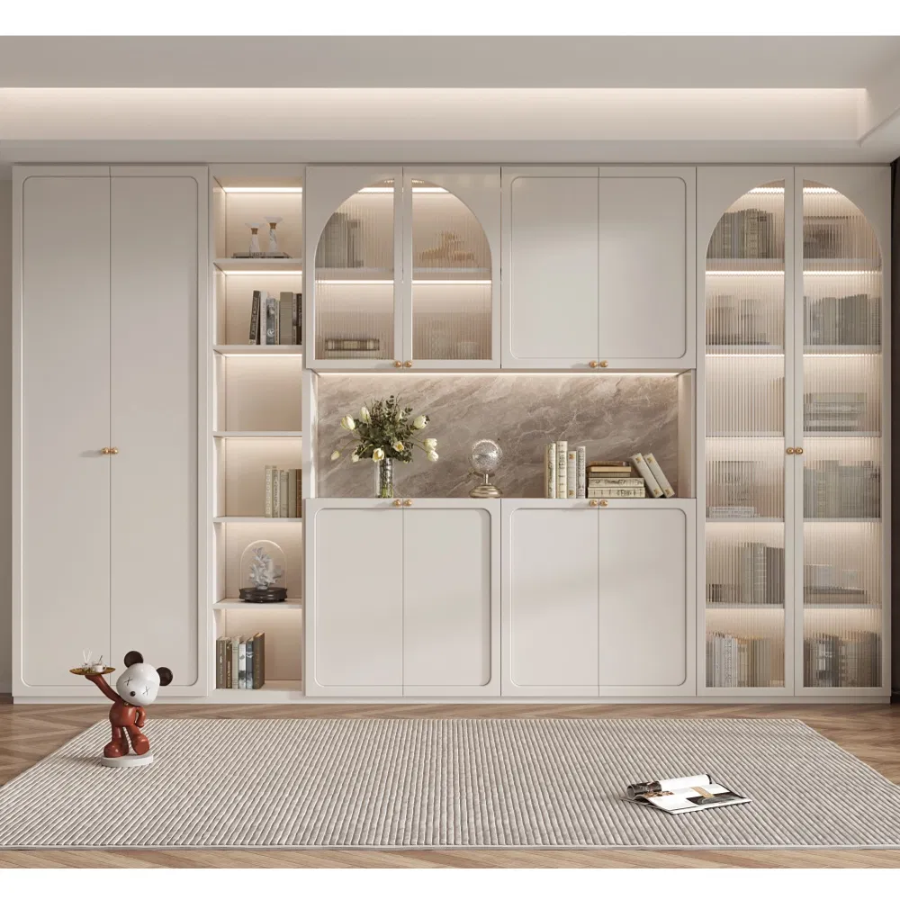 Swete European Style Custom Wine Cabinet Wine Rack Dining Room Furniture Design Glass Door