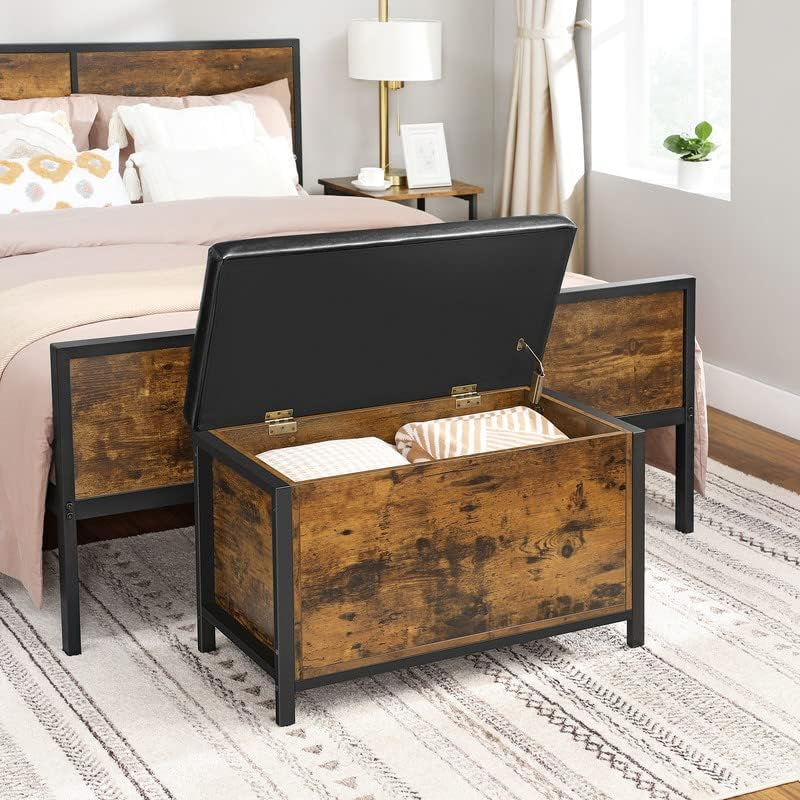 Flip Top Storage Ottoman Entryway Storage Bench with Padded Seat for Hallway Living Room Bedroom