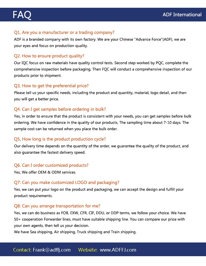 Product FAQ Information