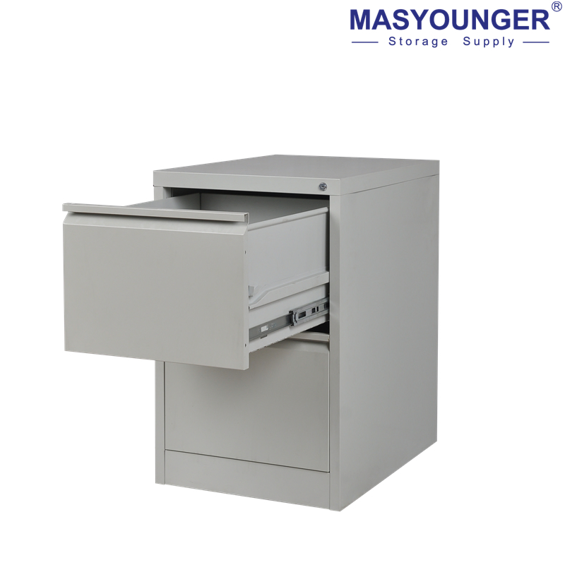 Sleek Modern White Steel Filing Cabinet with Secure Lock