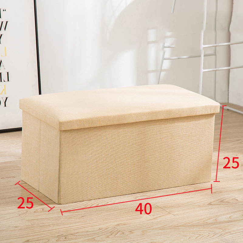 Folding Storage Ottoman Bench with Padded Seat for Bedroom