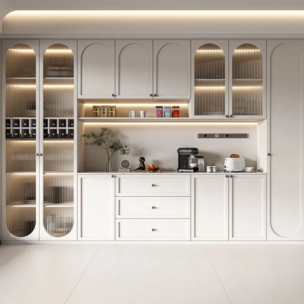 Villa Apartment European Style PVC New Design Sideboard Wine Rack Cabinet