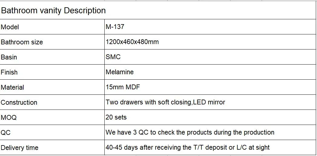 Product Specifications