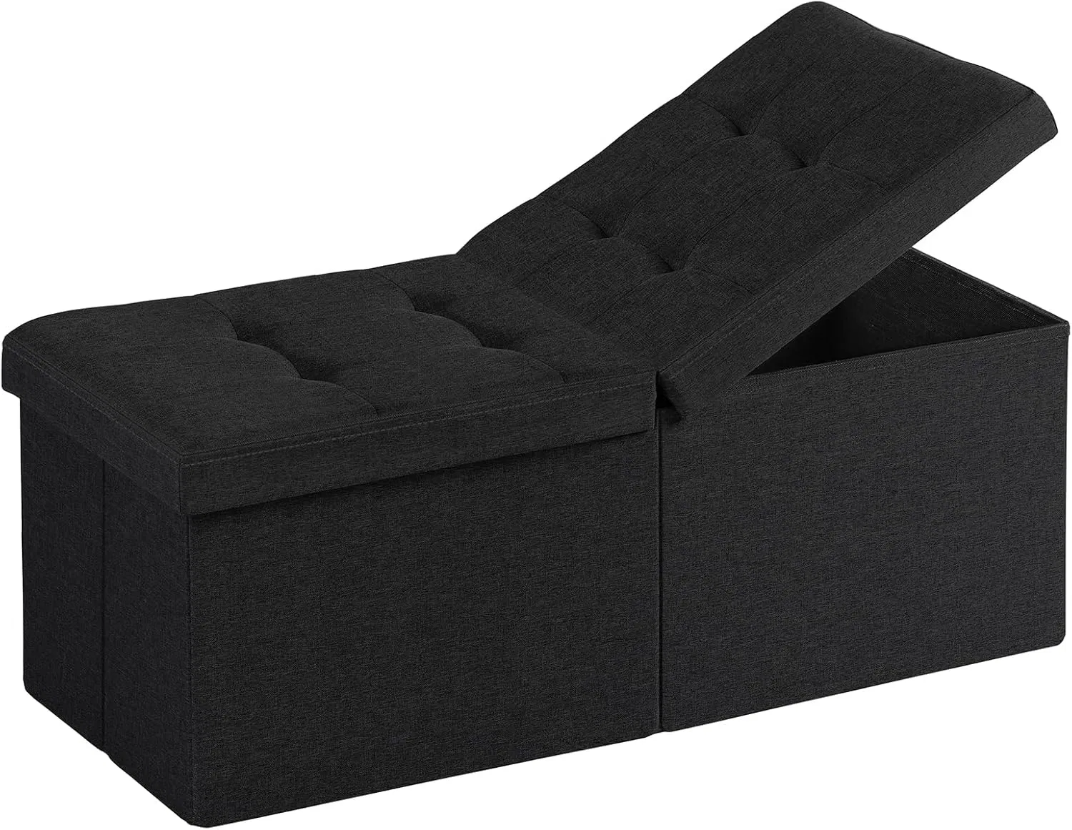 Storage Ottoman Bench for Living Room, Bedroom, Entryway, Black