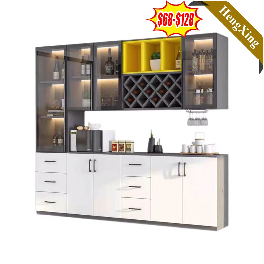 Modern Antique Office Living Room Furniture Partical Wardrobe Glass Door Kitchen Wine Rack Cabinet
