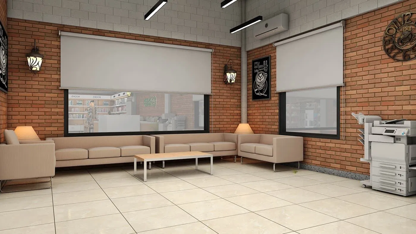 Design Custom LED Light Wooden Bookshelf Cabinet Bookstore Library Furniture