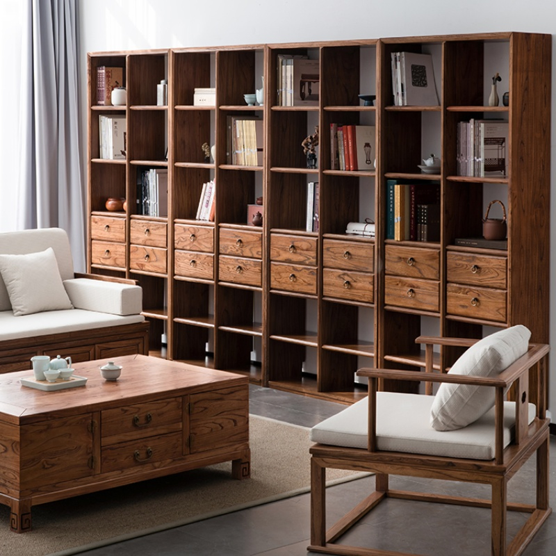 Wood Bookshelf Shelves Entryway Wall Shelf Wooden Racks with Drawers for Key, Coat, Hat, Plants