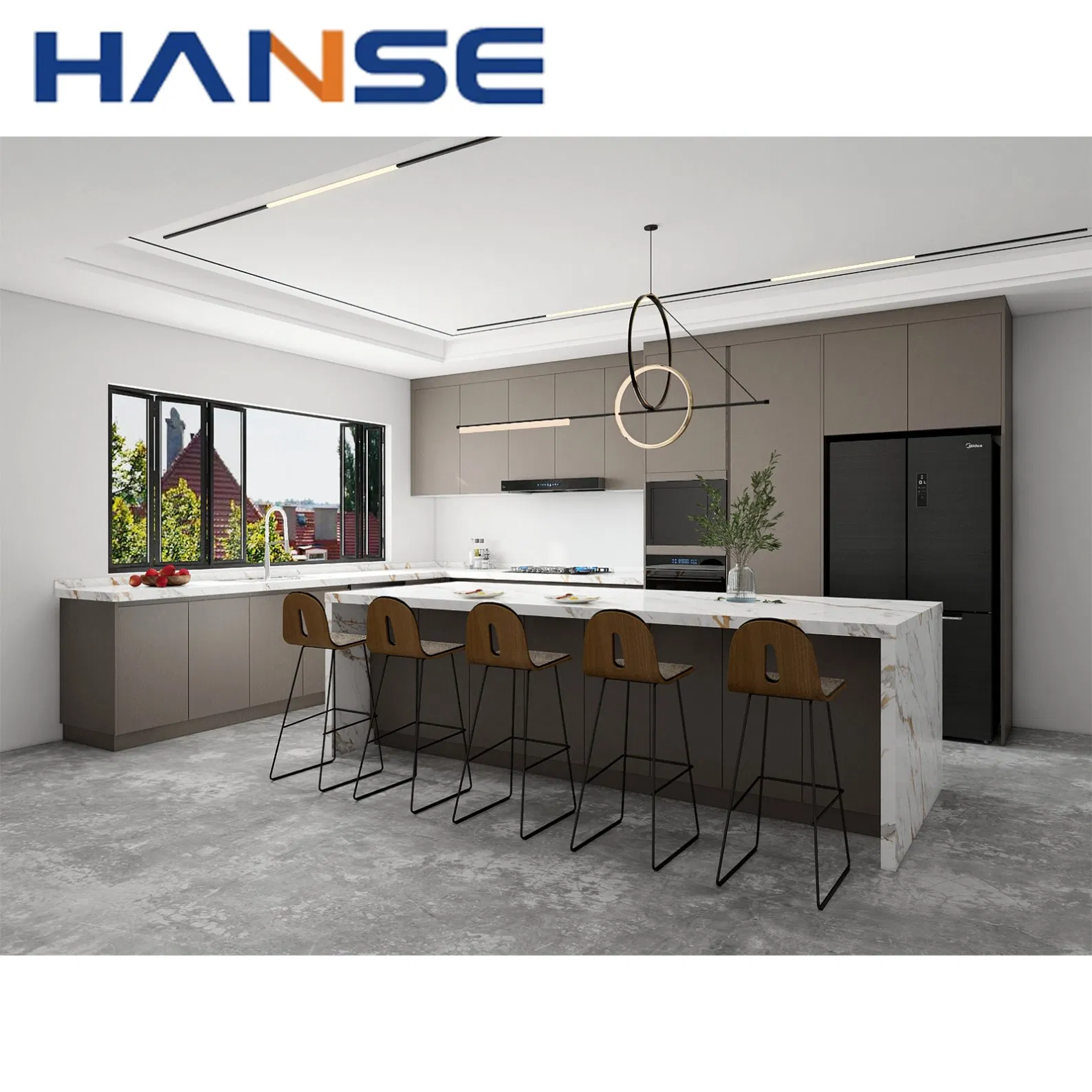 Luxury Modern Whole House Customization Complete Island Solid Wood Pantry Custom Kitchen Cabinets