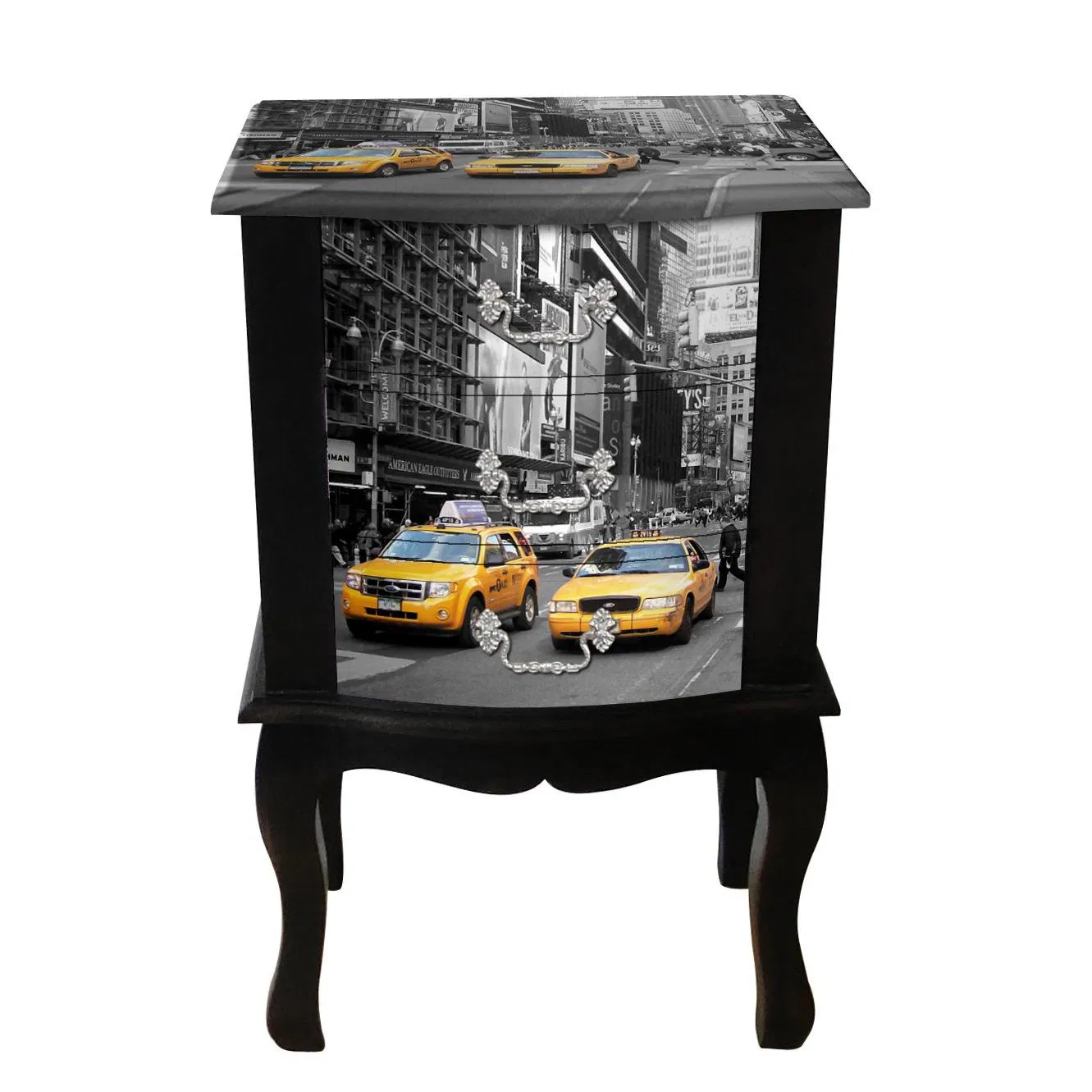 Bedside Table Sofa Side Table with Storage Cabinet &amp; Drawer, Wooden Bedside Table End Nightstand for Bedroom,