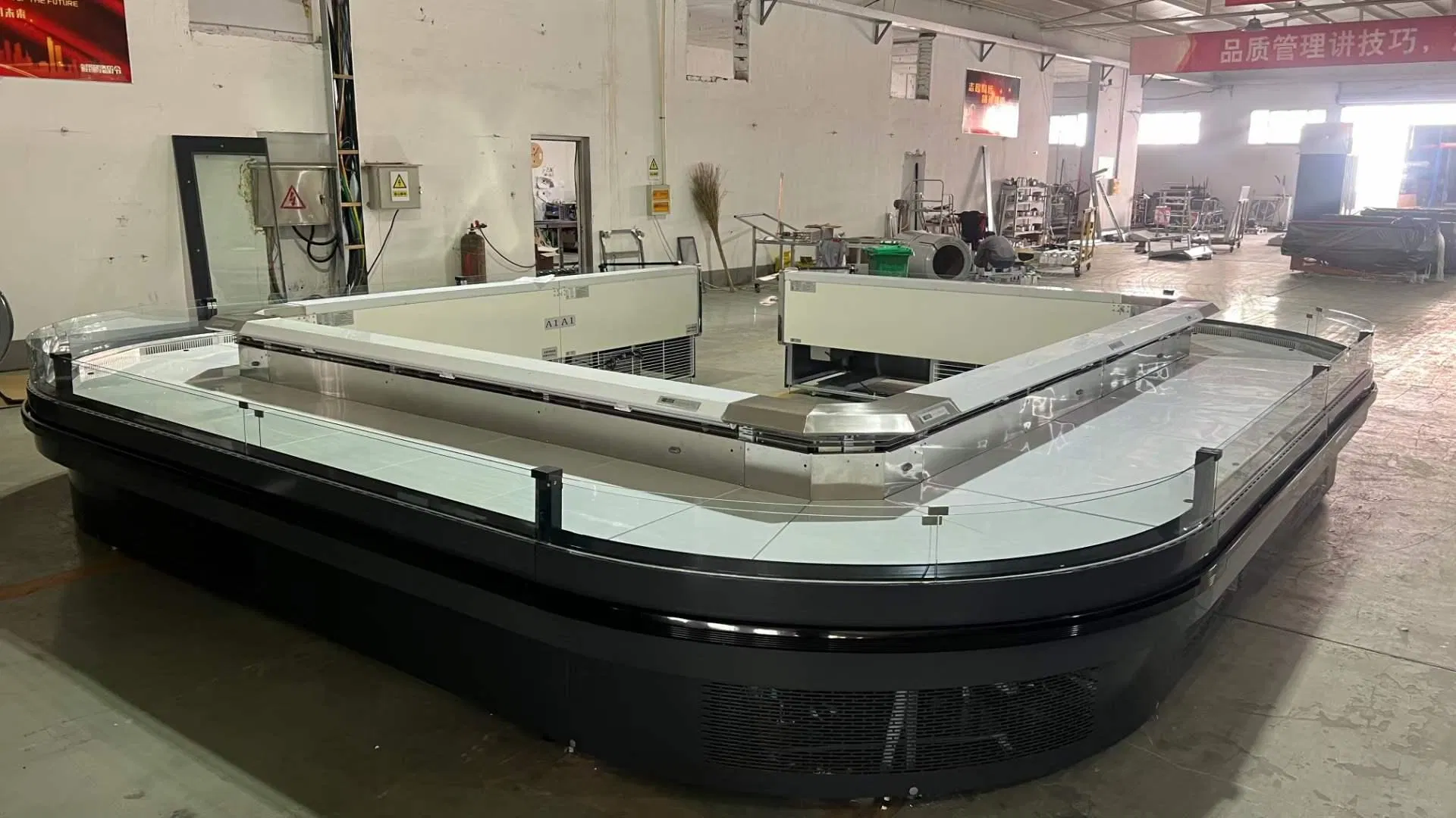 Commercial Supermarket Refrigerator Refrigeration Freezer Butchery Fresh Meat Refrigerated Display Cabinet Corner Cabinet