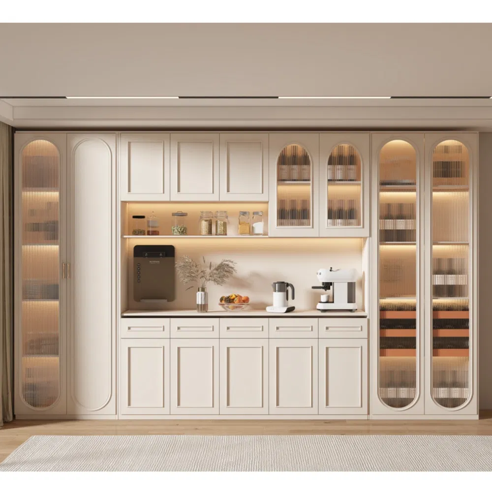 Swete European Style Custom Wine Cabinet Wine Rack Dining Room Furniture Design Glass Door