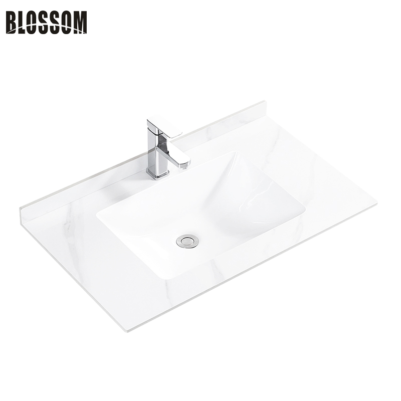 Sintered Stone Slab Countertop Customized Wash Pool Bathroom Wall Hung Vanity