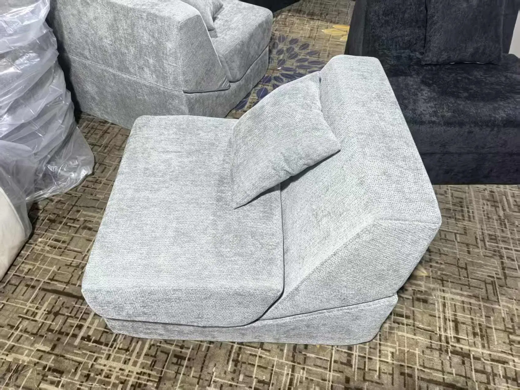 Sofá-cama dobrável comprimido de uso múltiplo por atacado, sofá de tecido premium, cadeira sofá