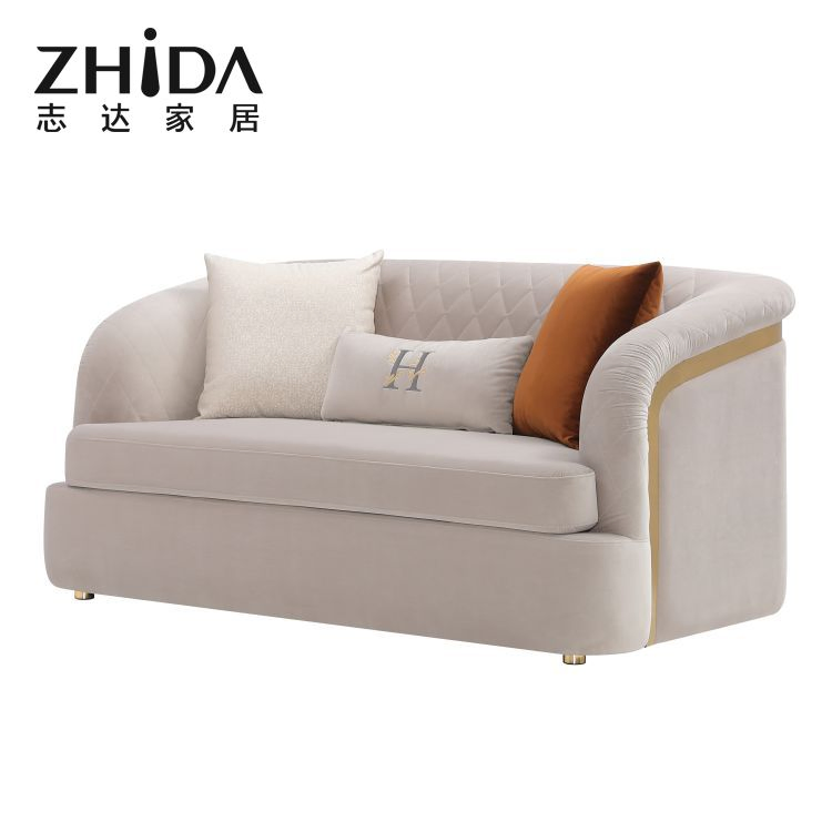 Sofá de Luxo Leve Estilo Italiano para 4/2/1 Lugares, Sofá de Sala de Estar para Villa/Hotel/Departamento de Alto Padrão em Grande Venda