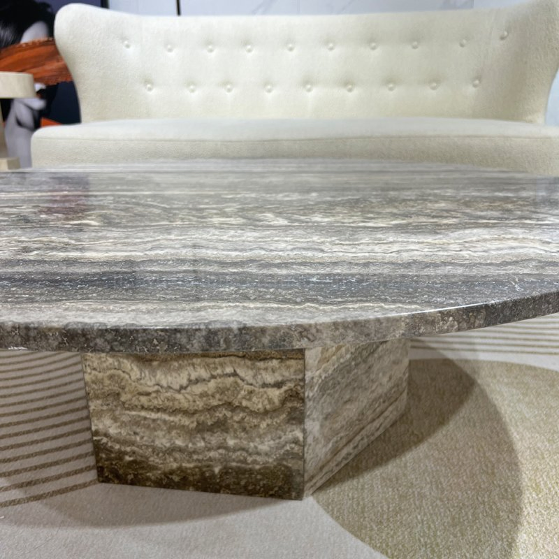 Mesa Lateral Redonda de Mármore Luxuosa para Casa