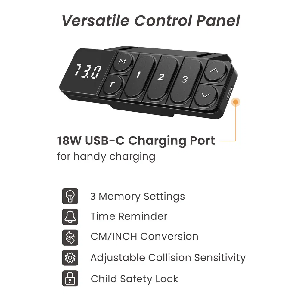 OEM ODM 125kg 3-Stage Mesa Ergonômica Elétrica Ajustável em Altura com Duplo Motor Sem Escovas para Computador