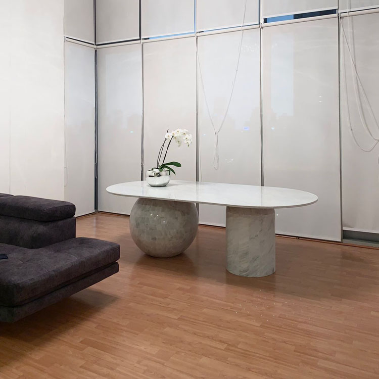 Móveis de Sala de Estar Personalizados Mesa de Centro de Mármore Travertino Moderno