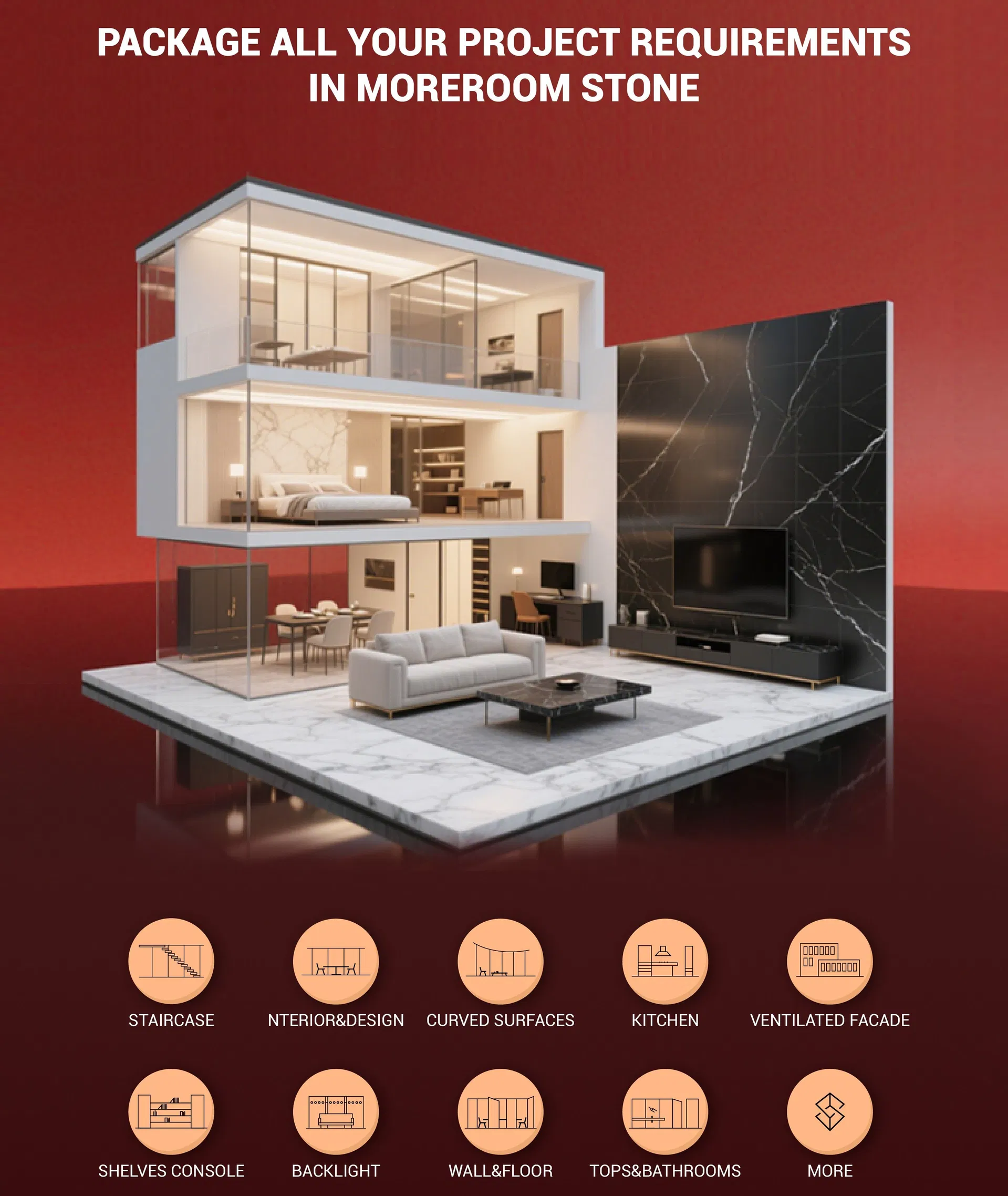 Mesa de Console em Pedra Sinterizada com Pernas Douradas Mobiliário de Luxo para Corredor