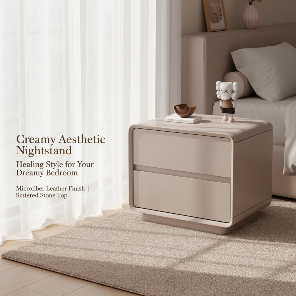 Mesa de Cabeceira de Madeira para Interior, Organizador de Quarto Conveniente, Móvel de Mesa de Cabeceira