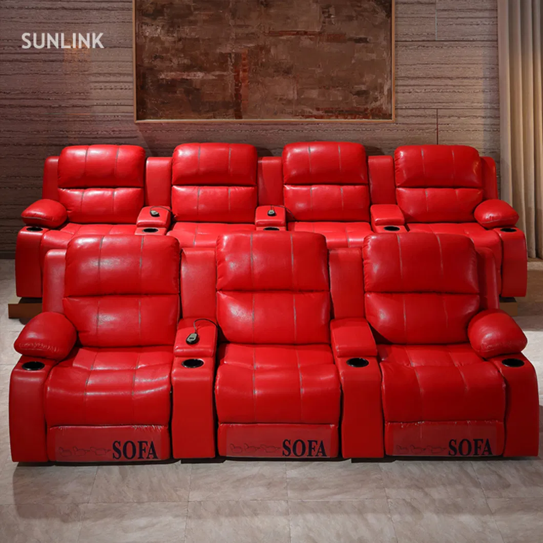 Cadeira de Cinema Reclinável em Couro para Home Theater por Atacado para Sala de Estar