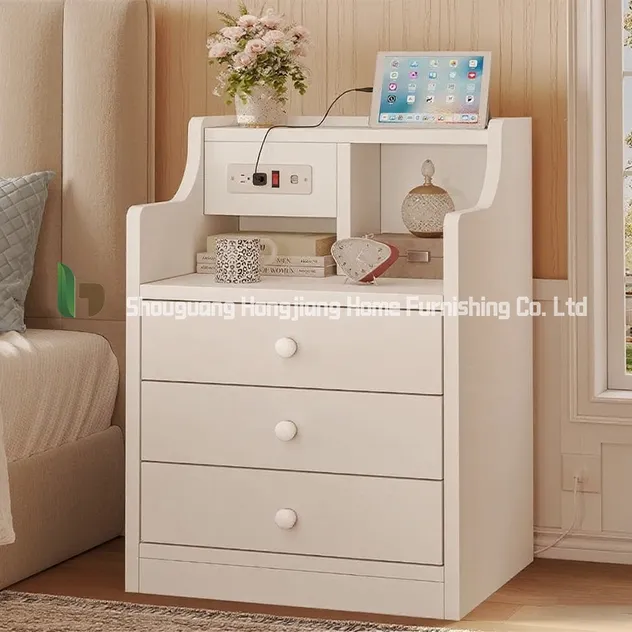 Mesa de cabeceira moderna simples de alta qualidade estilo creme para o quarto