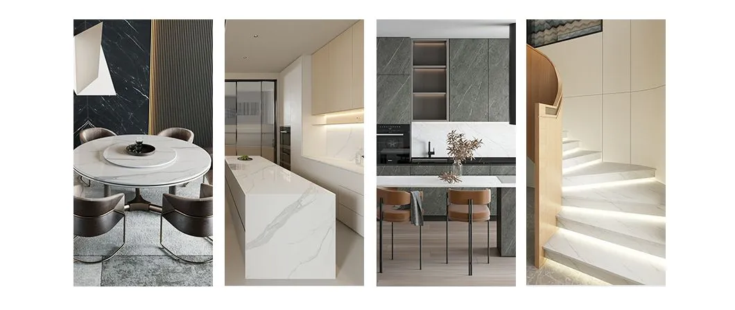 Mesa de Jantar por Atacado Móveis Design Moderno Mesa de Jantar em Pedra Sinterizada para Cozinha de Casa