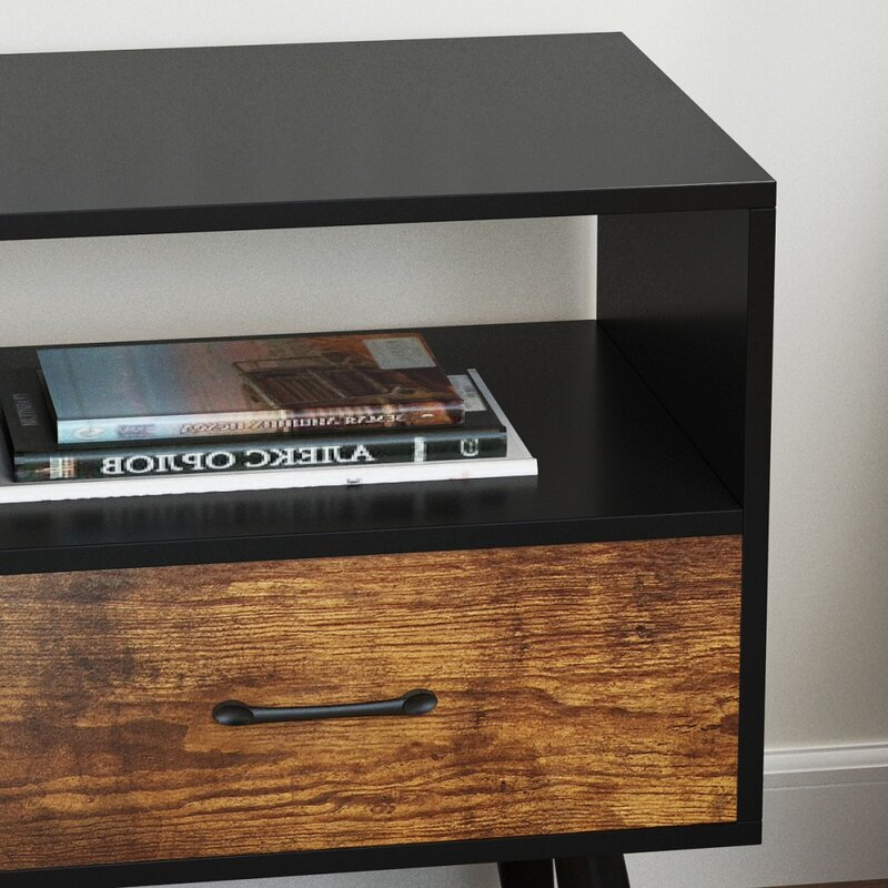Mesa de cabeceira moderna de madeira maciça de luxo com design nórdico
