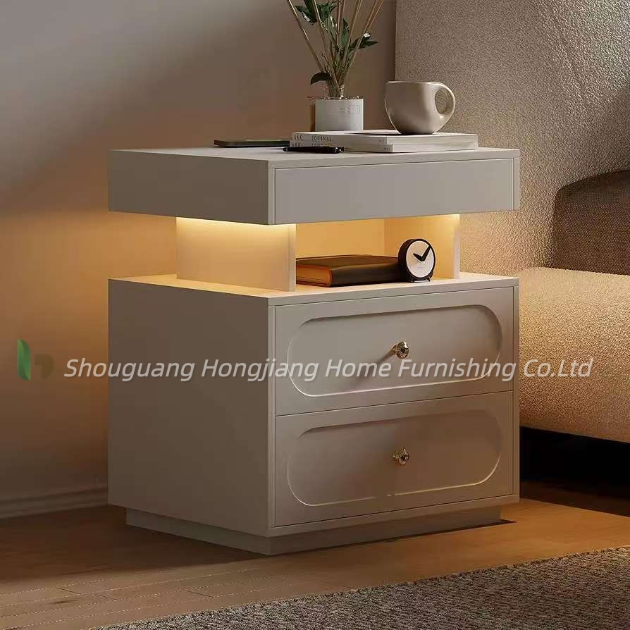 Mesa de cabeceira moderna simples de alta qualidade estilo creme para o quarto