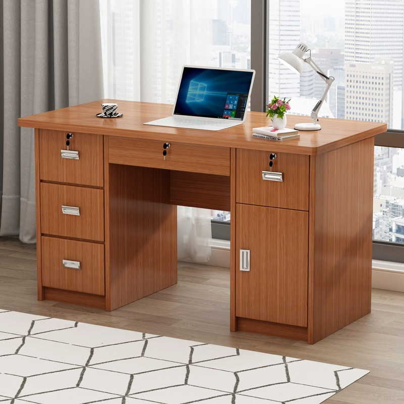 Mesa de escritório moderna dobrável personalizada e barata em madeira para computador executivo
