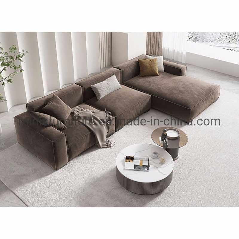 Sofá moderno e confortável para sala de estar, móvel, sofá de três ou quatro lugares, couch marrom