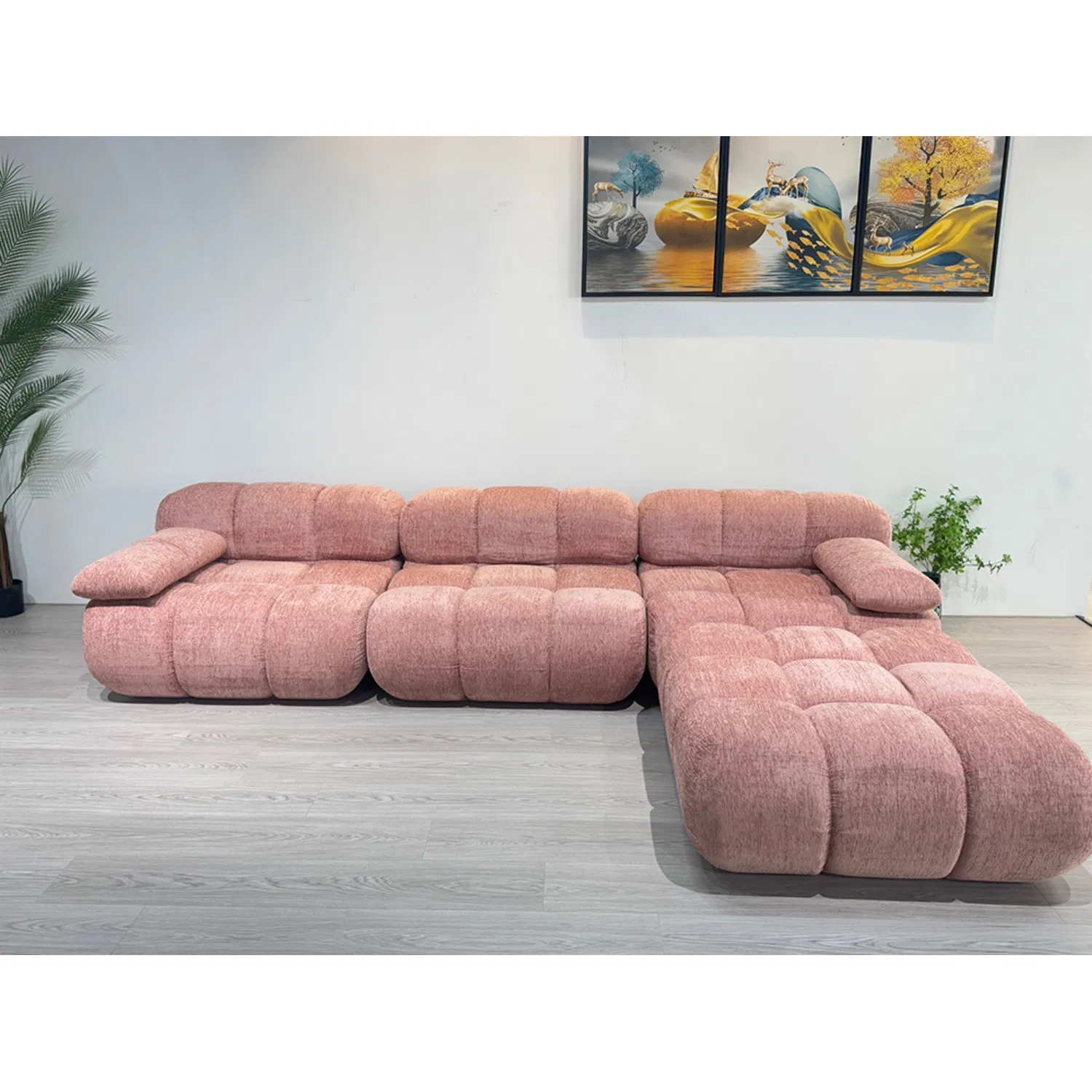 Sofá modular em L moderno, seccional preguiçoso, canto, comprimido, espuma de alta densidade, esponja macia, para sala de estar, lazer em casa, para lounge, hotel e apartamento