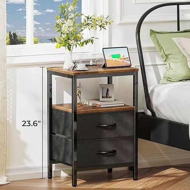 Mesa de cabeceira com estação de carregamento, mesa de cabeceira com portas USB e tomadas