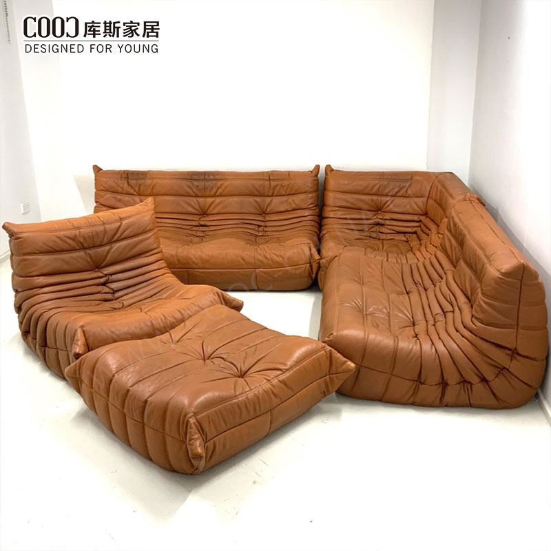 Conjunto de Sofás de Canto Togos de Couro 2 3 Assento Bean Bag Tatami Piso Sofá Individual Cadeira Sofá Preguiçoso