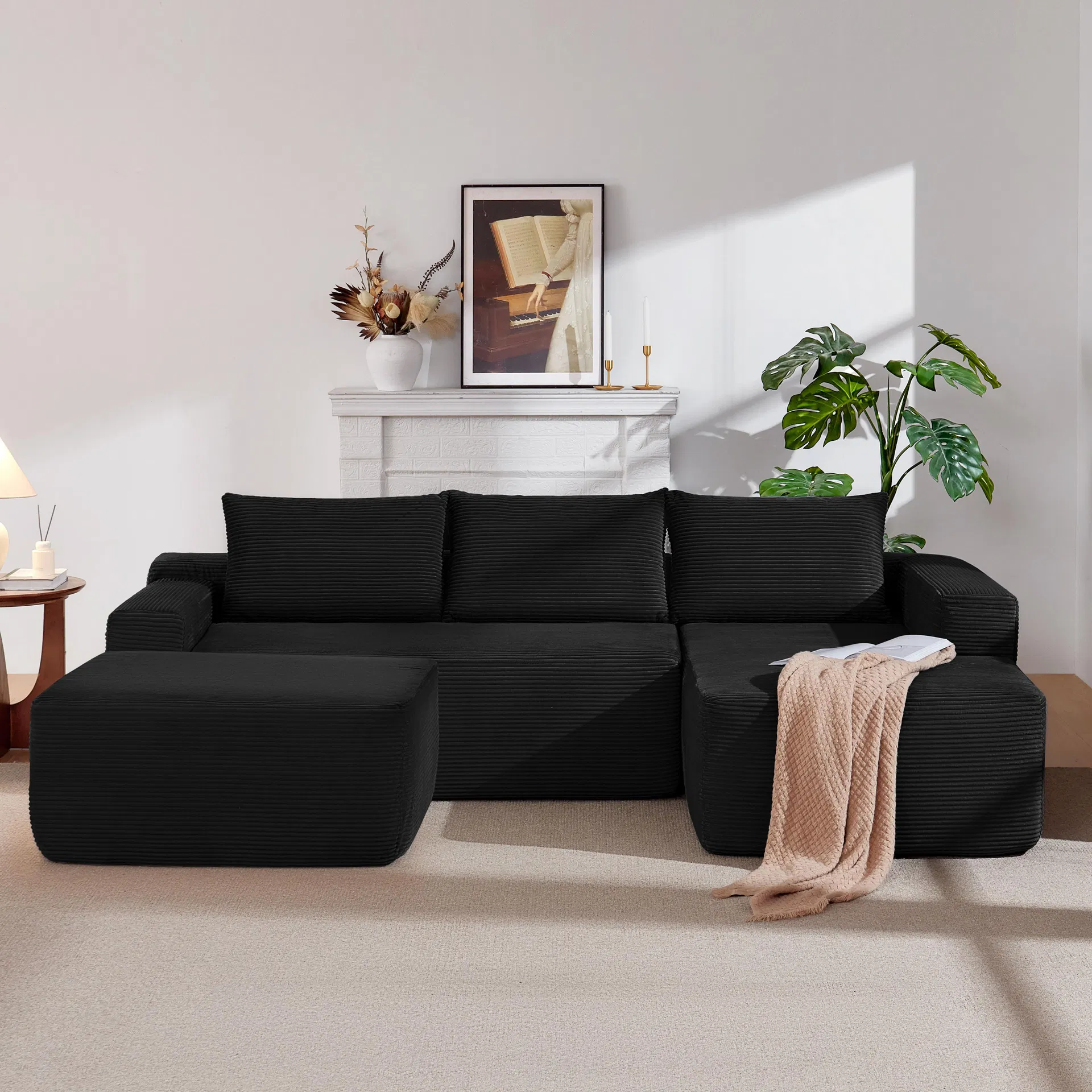 Sofá-cama comprimido de tecido moderno de Foshan, conjunto de móveis para sala de estar, reclinável inflável sem ossos, seccional para casa, atacado