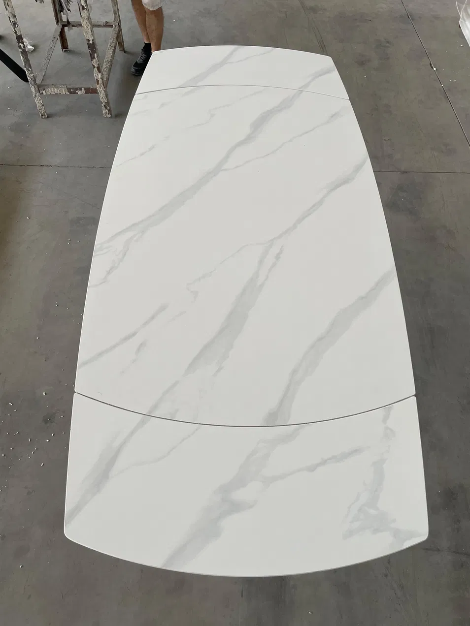 Mesa de Jantar Retangular Quadrada de Cerâmica Extensível em Mármore para Restaurante
