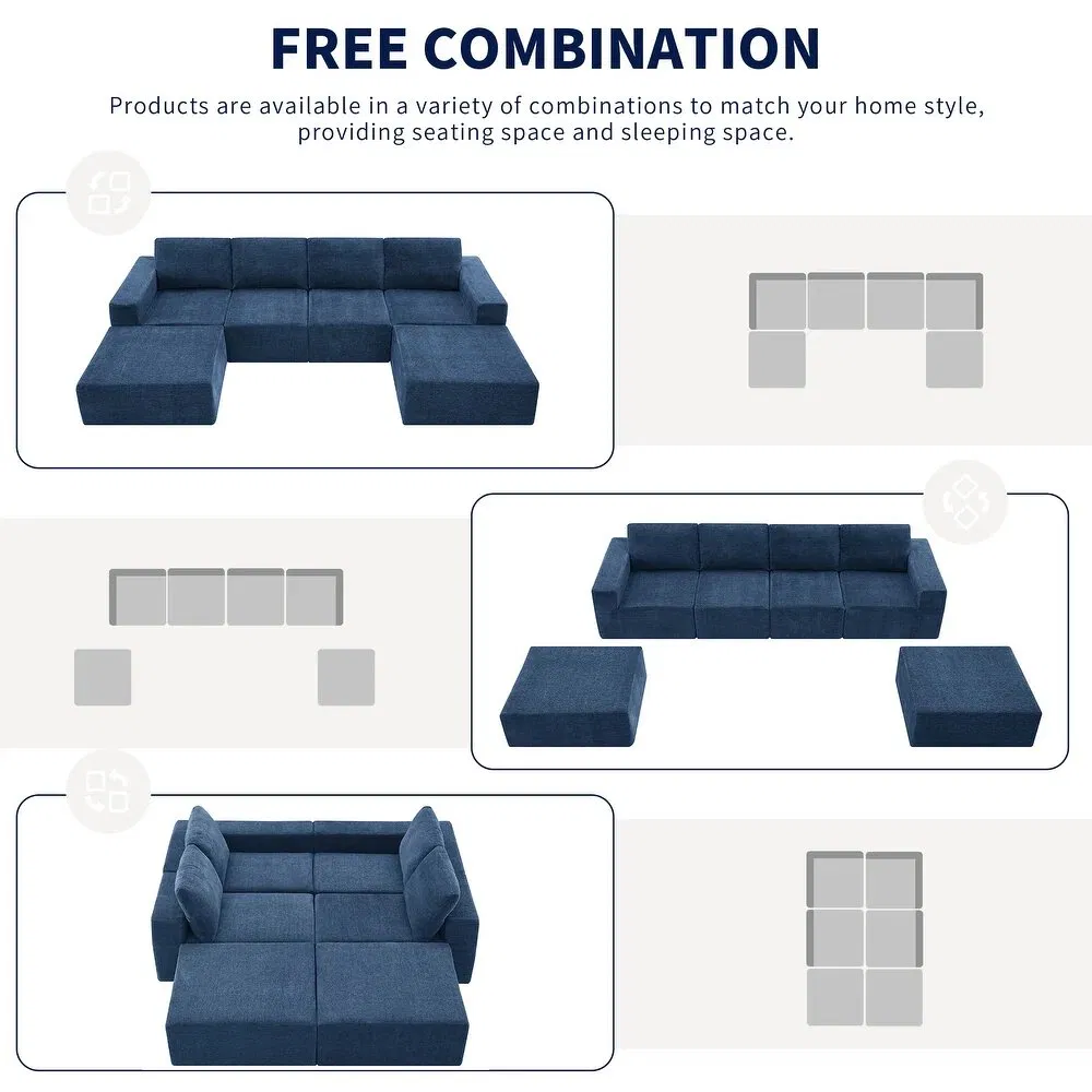 Conjunto de Sofás de Tecido Comprimido para Sala de Estar Moderna 3 Estilo Minimalista