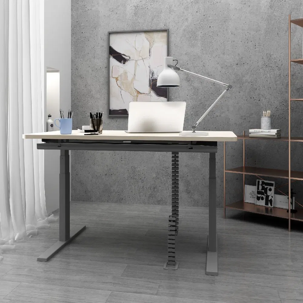 Mesa de Computador Ergonômica Jiecang Estrutura de Aço Metálico Altura Ajustável Mesa de Elevação para Escritório em Casa