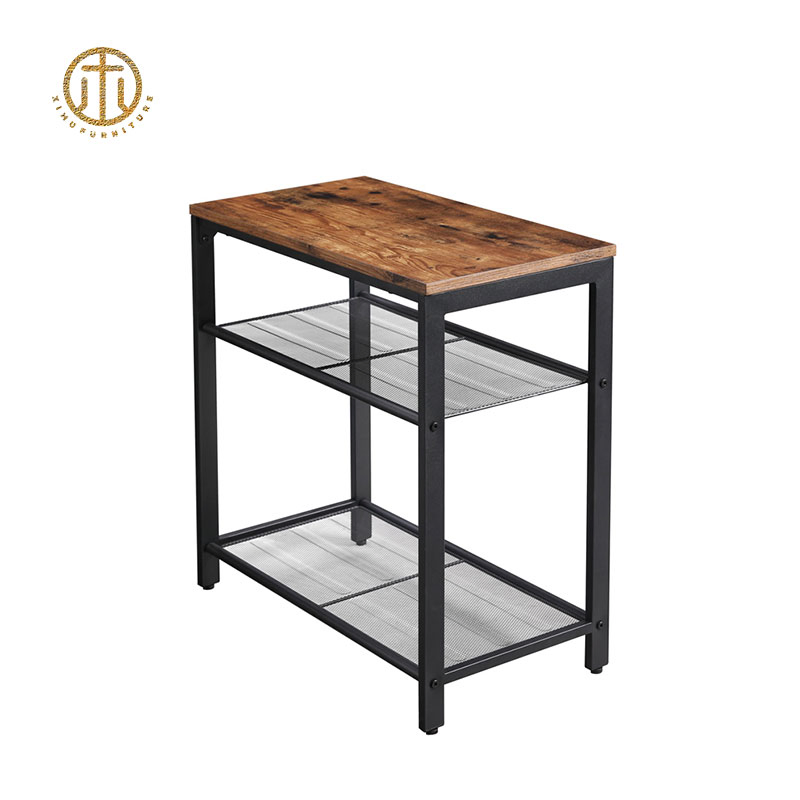 Mesa de cabeceira multifuncional de metal moderna, mesa lateral móvel para sofá