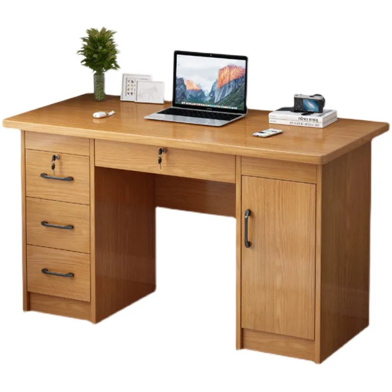 Mesa de escritório moderna dobrável personalizada e barata em madeira para computador executivo