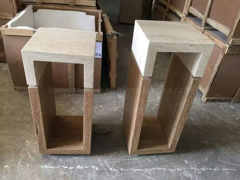 Mesa Lateral Redonda de Mármore Luxuosa para Casa