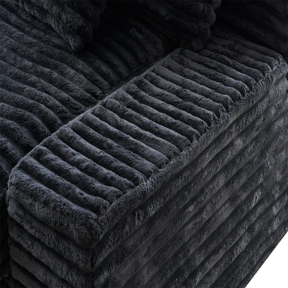 Detalhe do Sofá Comprimido de Tecido Preto Estilo Americano