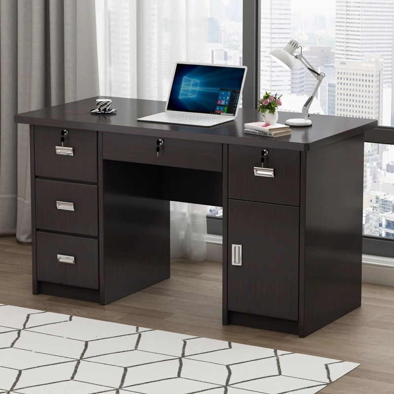 Mesa de escritório moderna dobrável personalizada e barata em madeira para computador executivo