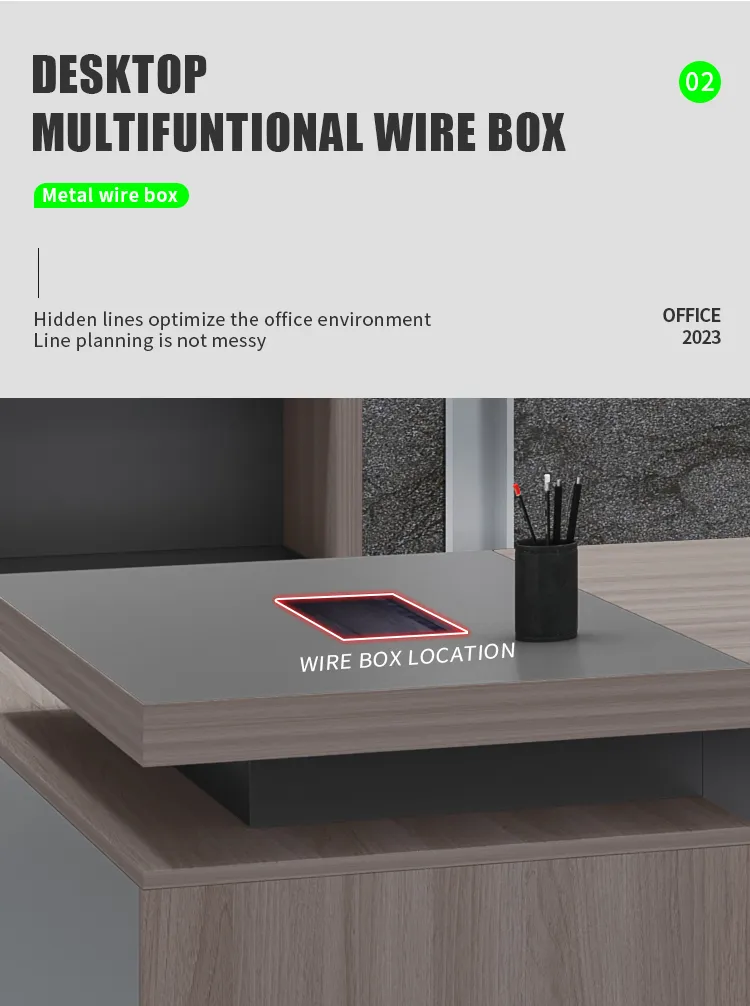 Mesa executiva de escritório detalhe 4