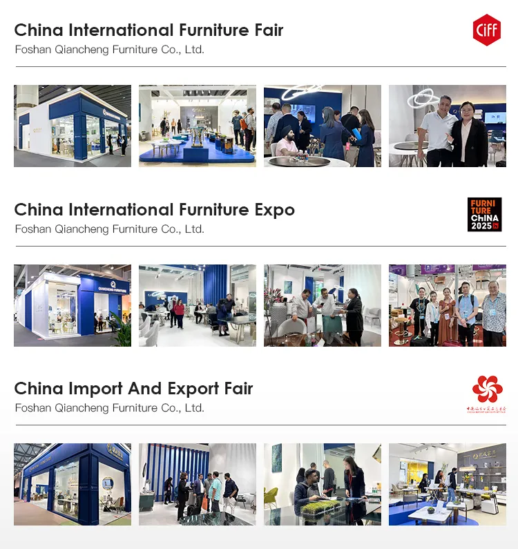 Exposição de móveis de luxo de metal