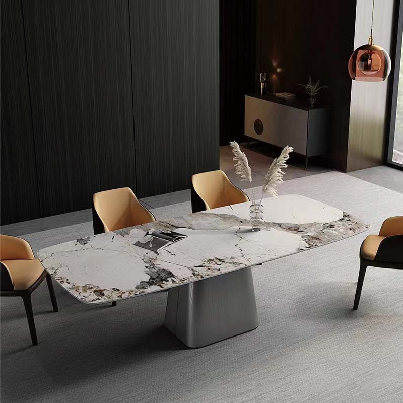 Preço barato Restaurante Sala de Jantar Slate topo mesa de jantar para 6 8 Lugares cadeiras