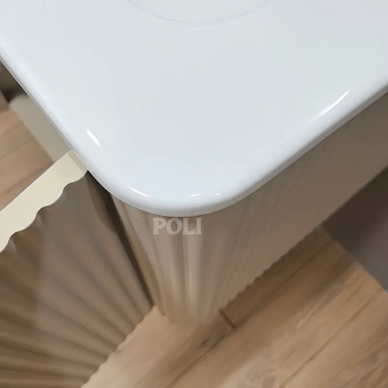 Vanidade de Banheiro Moderna em PVC com Soluções de Armazenamento Estilosas