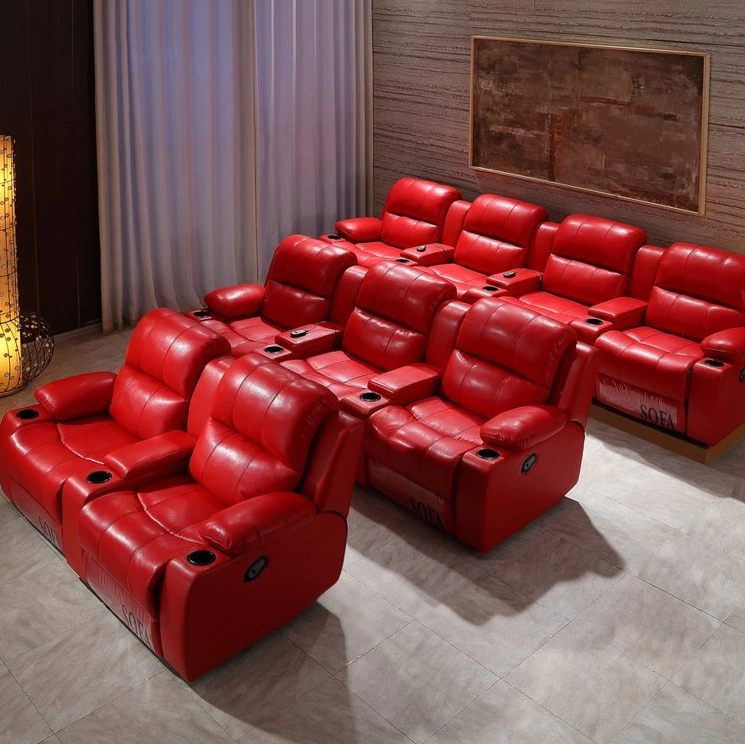 Cadeira de Cinema Reclinável em Couro para Home Theater por Atacado para Sala de Estar