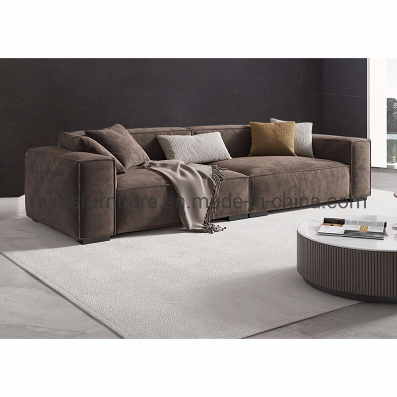 Sofá moderno e confortável para sala de estar, móvel, sofá de três ou quatro lugares, couch marrom