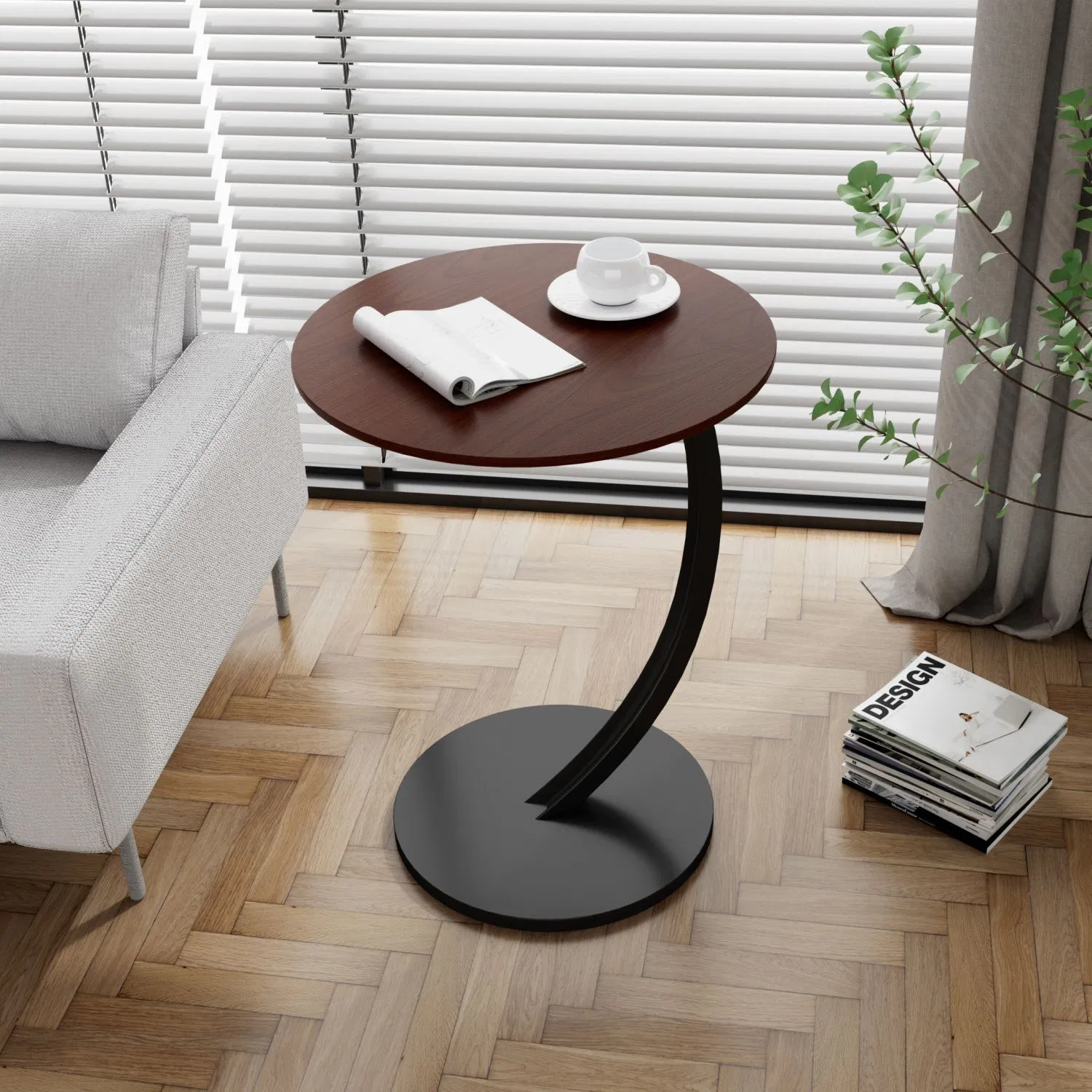 Mesa de Café Redonda Simples para Quarto, Mesa de Cabeceira Pequena de Alta Beleza