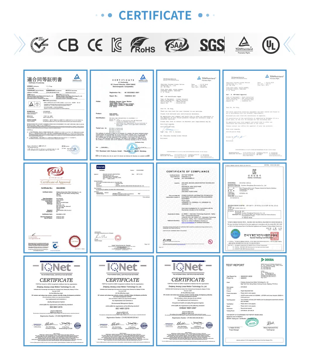 Certificações do Sistema de Elevação Ergonômico